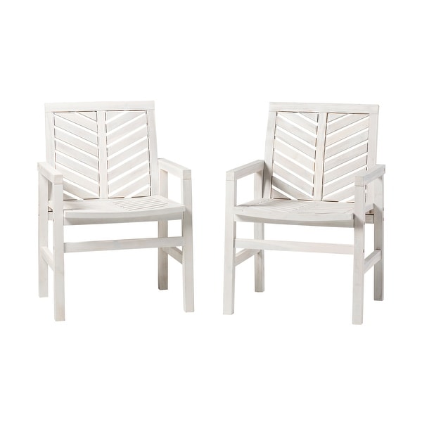 Middlebrook Acacia Wood Chevron Patio Chair (Set of 2)