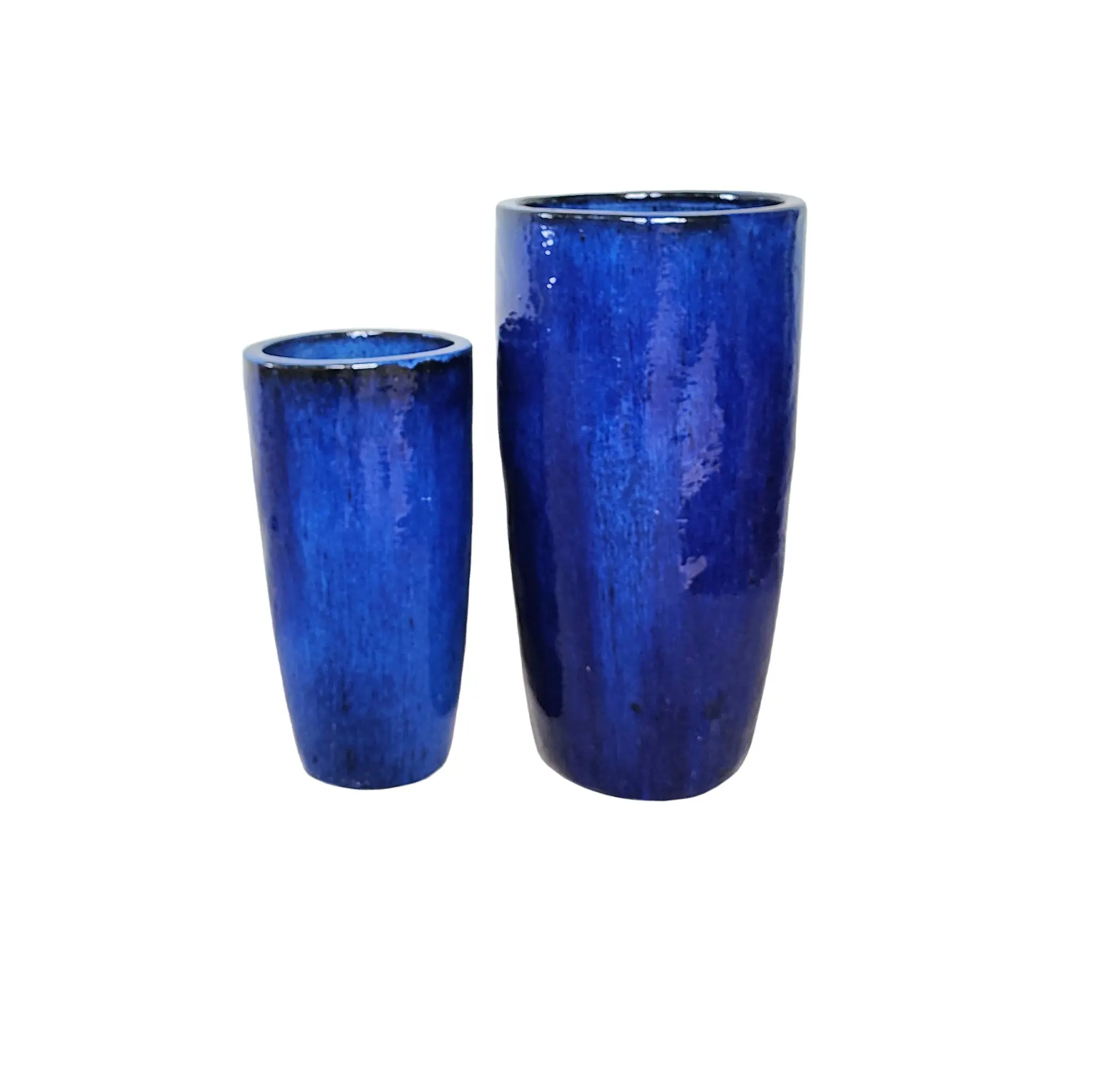 Best seller tall round blue cobalt flower ceramic pots and planters for garden and decorations beautiful vase in home and garden