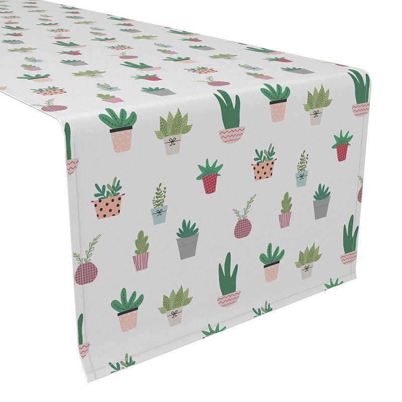 Table Runner， 100% Polyester， 14x108， Cartoon Succulents