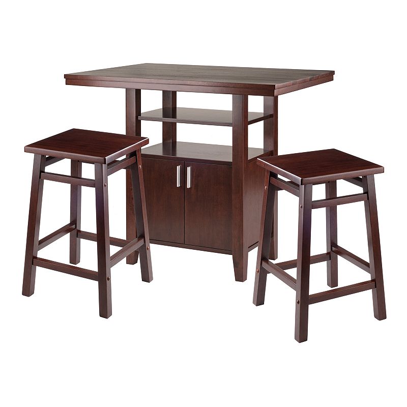 Winsome Albany 3-Piece High Table and Counter Stools Set