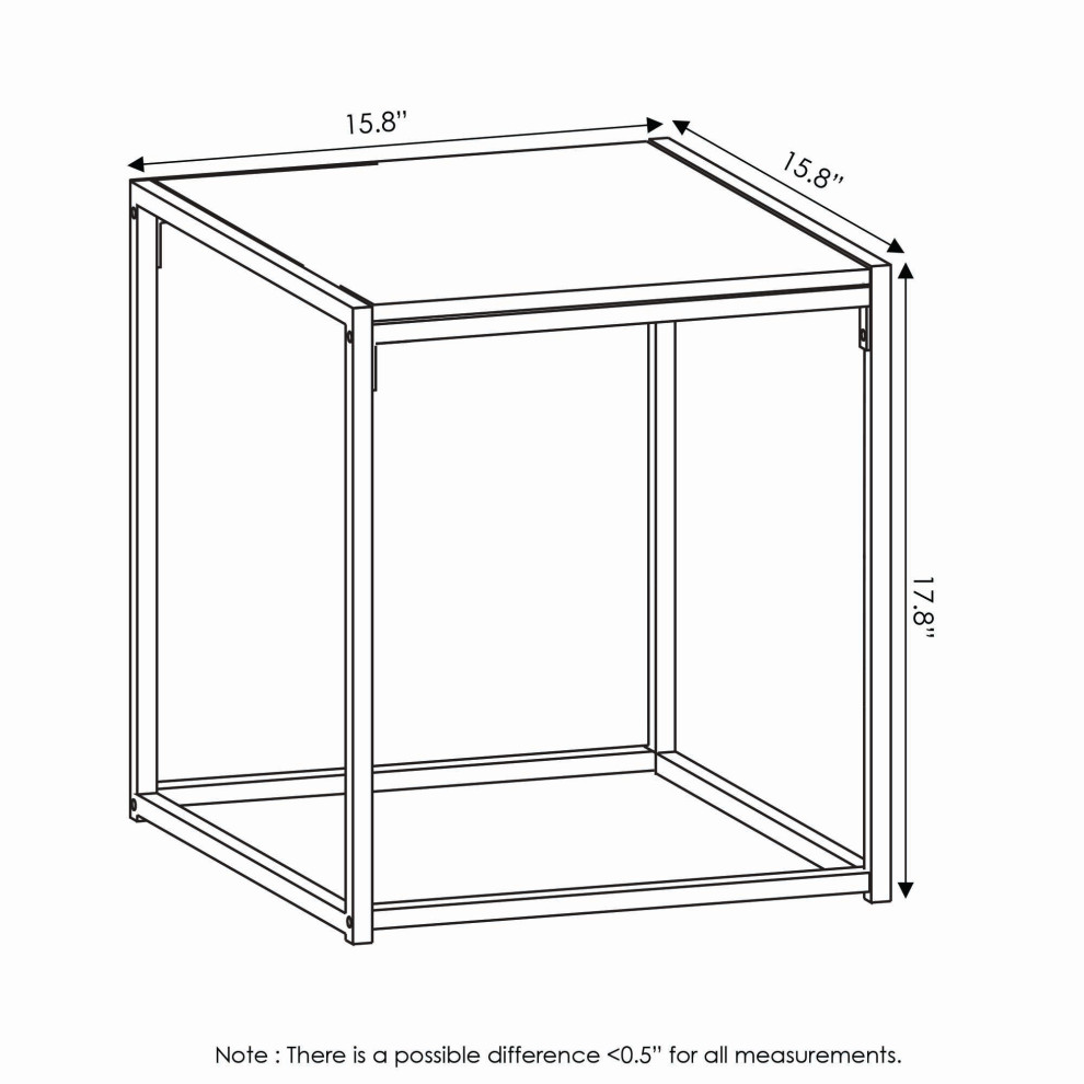 Furinno Camnus Modern Living End Table  French Oak Grey   Industrial   Side Tables And End Tables   by VirVentures  Houzz