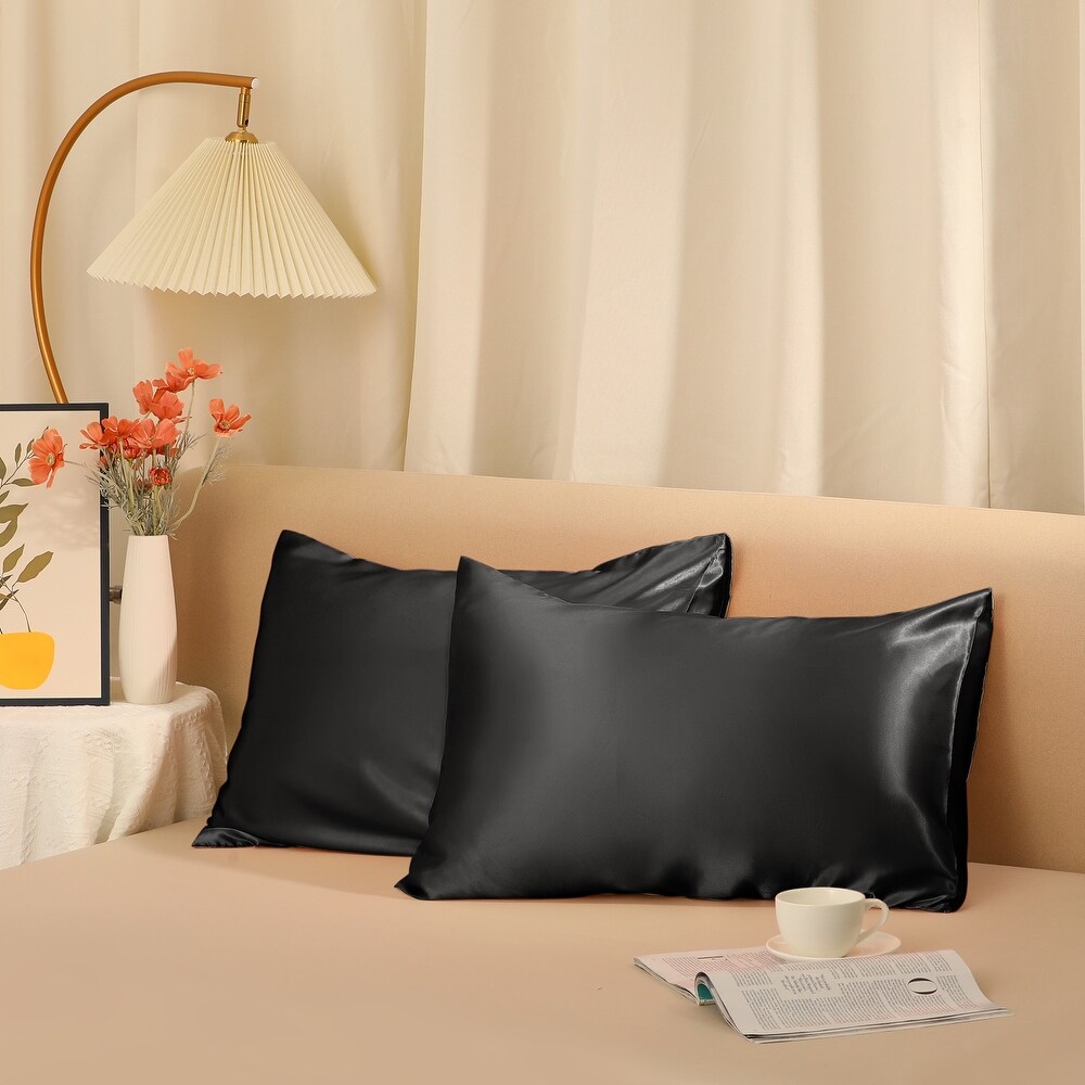 Satin Hair and Skin Breathable Envelope Closure Pillowcase 2 Pcs