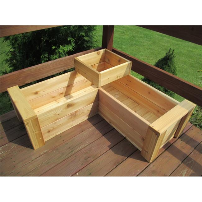 Infinite Raised Bed L-Shaped Cedar Elevated Planter