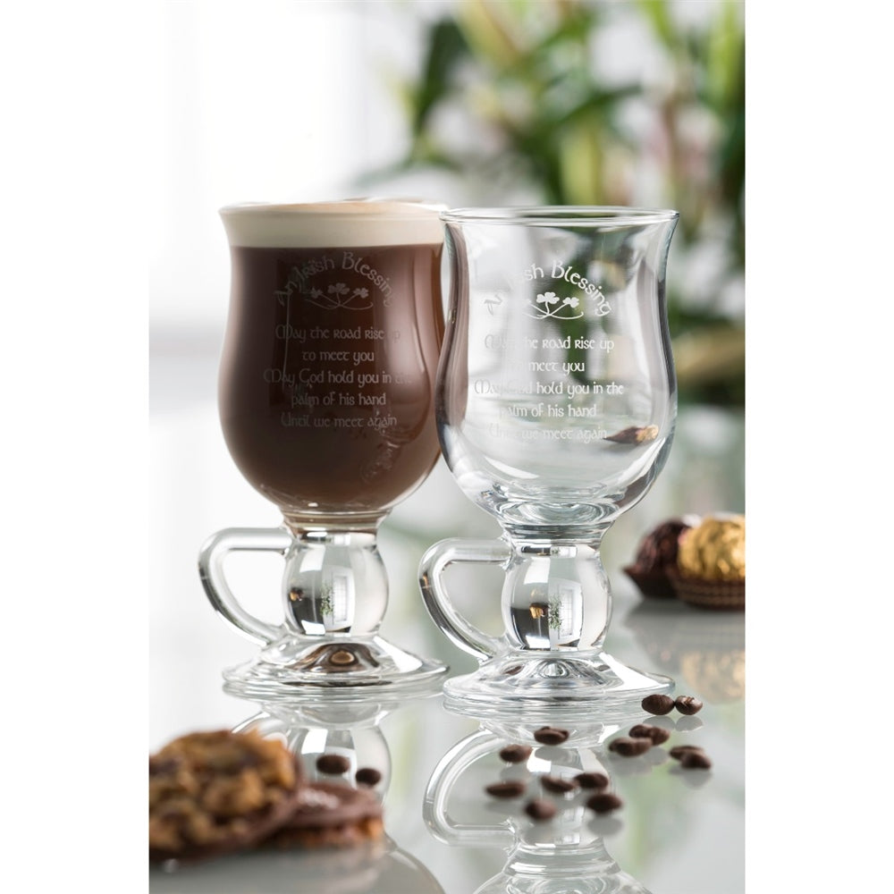 Galway Crystal Irish Blessing Latte Pair