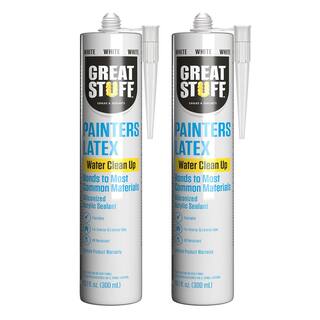 GREAT STUFF 10.1 fl. oz. White Painters Latex Siliconized Acrylic Caulk (2-Pack) 99PAIT3010X02