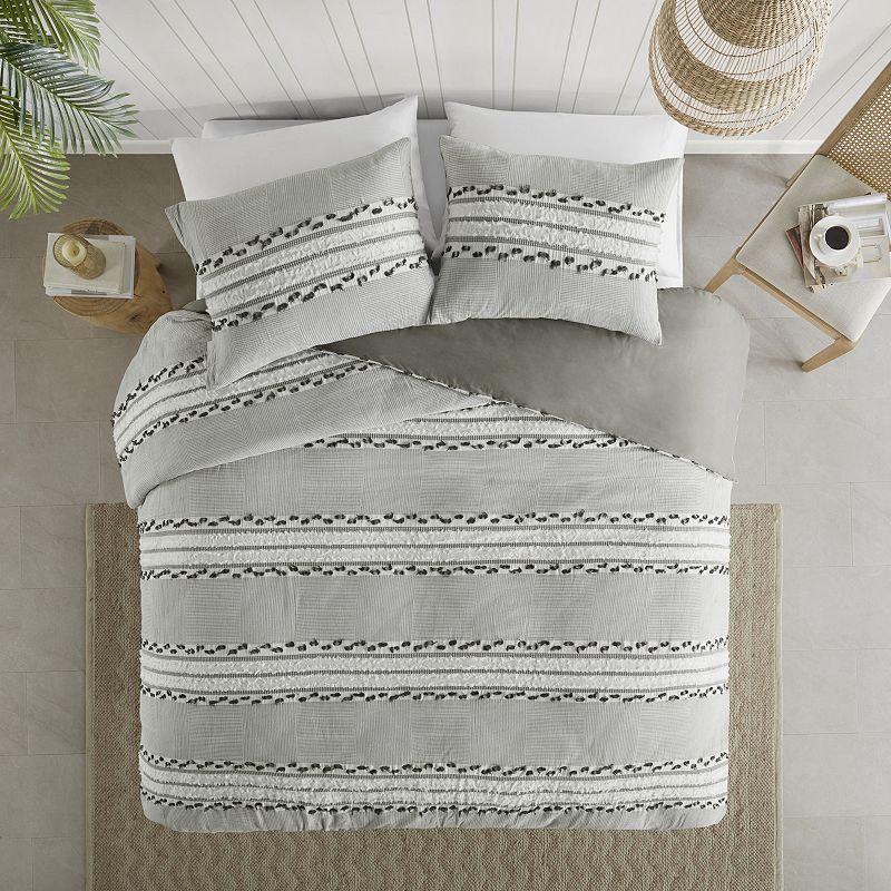 INK+IVY Lennon Jacquard Duvet Cover Set with Shams