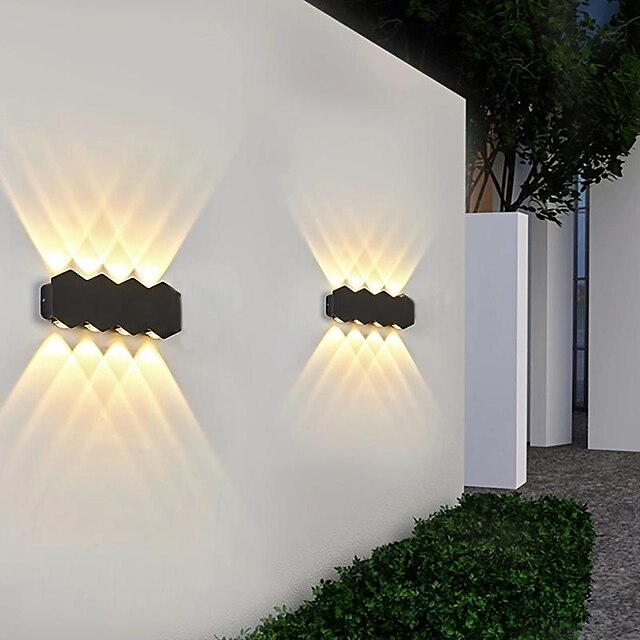 LED Outdoor Wall Light 4/6/8  3 Color Light 2/3/4 Head IP65 Waterproof  Wall Lighting 110-240V