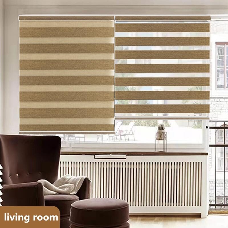 Avobird Dual Layer Roller Blinds Light Filtering Zebra Window Shades for Home Kitchen