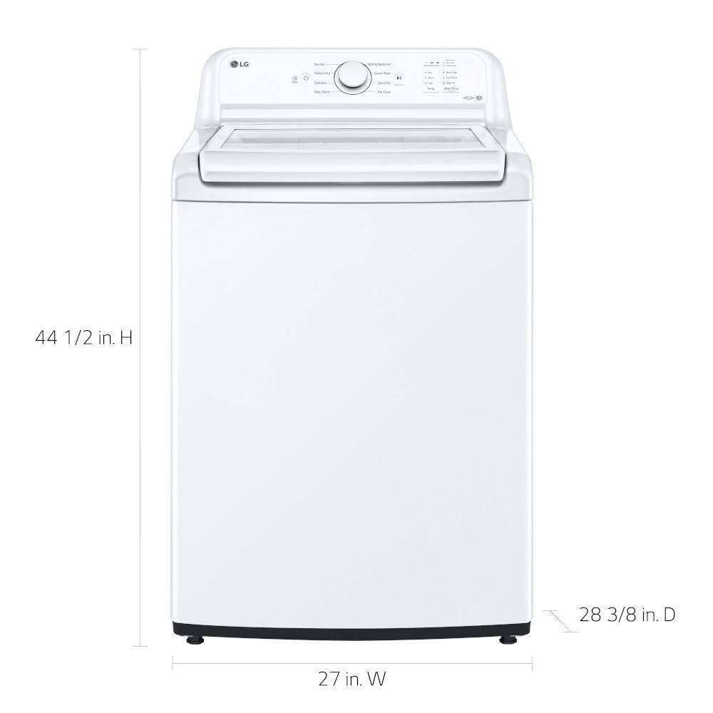 LG 4.1 cu. ft. Top Load Washer with Agitator in White WT6105CW