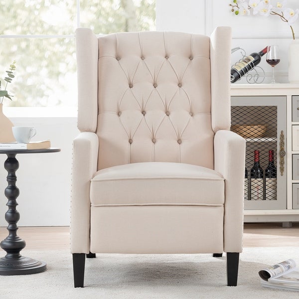 Manual Wing Upholstered Accent Chair Armchair with Tufted Back - 27