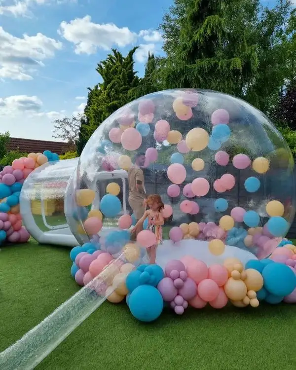 Funworldsport 3m Outdoor Rental Camping Transparent Inflatable Bubble Tent Inflatable Bubble Dome Tent With Tunnel