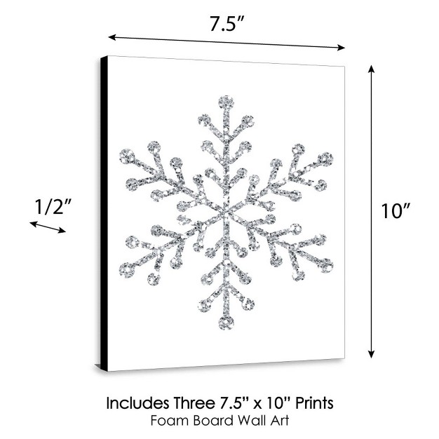 Big Dot Of Happiness Winter Wonderland Holiday Wall Art And Blue Snowflake Decorations 7 5 X 10 Inches Set Of 3 Prints