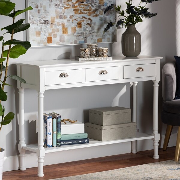 Garvey 3-Drawer Wood Entryway Console Table