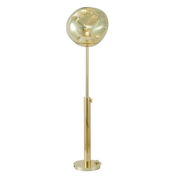 1-Light D13.7'' Gold Orb Acrylic Shade Floor Lamp with Gold Hardware