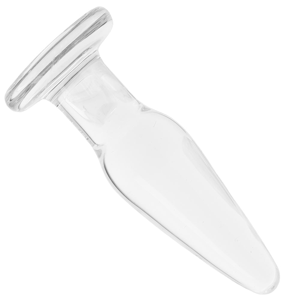 Crystal Premium Glass Small Tapered Butt Plug in Clear