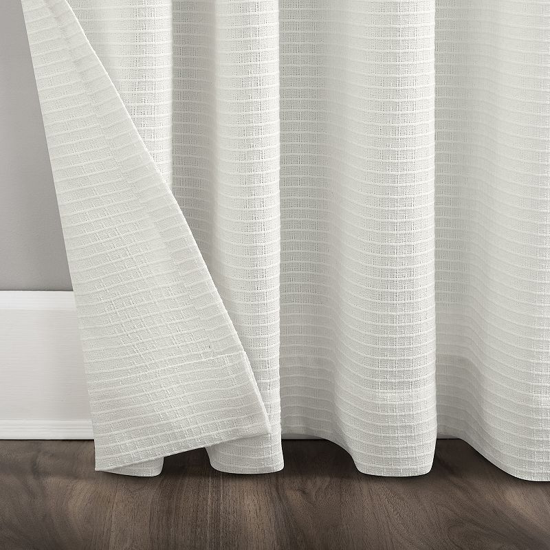 Clean Window Waffle Texture Anti-Dust Semi-Sheer Window Curtain