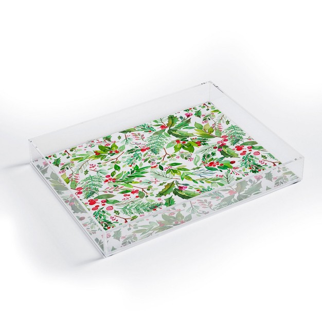 Ninola Design Christmas Nature Botanical Acrylic Tray deny Designs