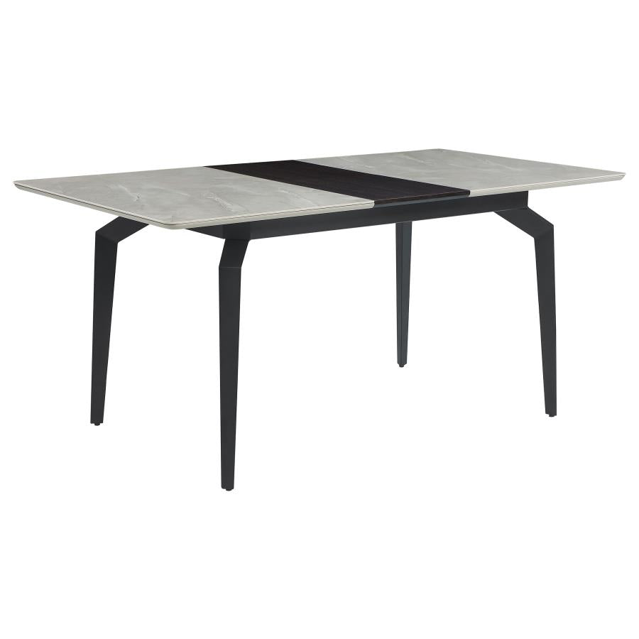 Mina Rectangular Dining Table Grey Ceramic And Sandy Black-193831