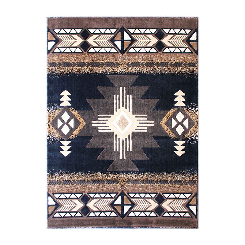 Masada Rugs Masada Rugs 5'x7' Southwest Native American Area Rug - Design C318 Black