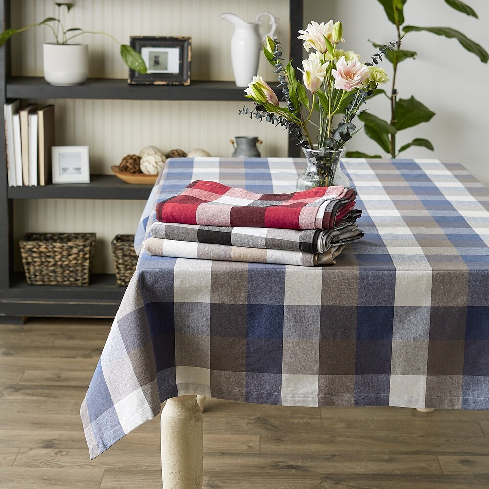 DII Tri Color Check Tablecloth 70 Round