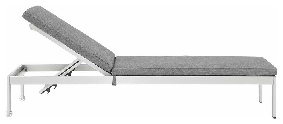 Shore Chaise with Cushions Outdoor Patio Aluminum Set of 4   Contemporary   Outdoor Chaise Lounges   by BisonOffice  Houzz