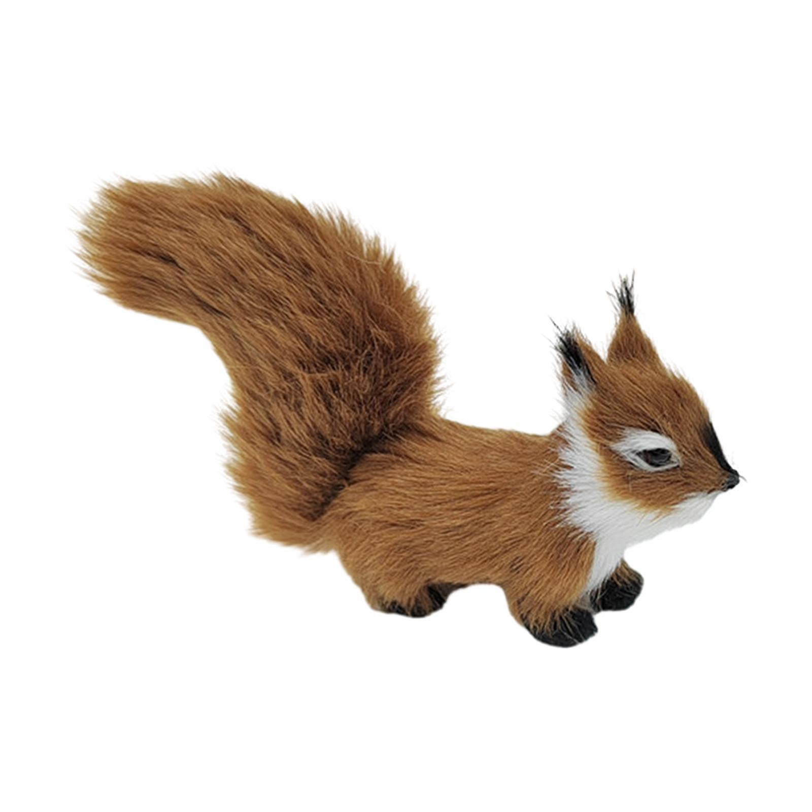 Plush Squirrel Ornament Tabletop Decoration Christmas Simulation Animal Doll Coffee