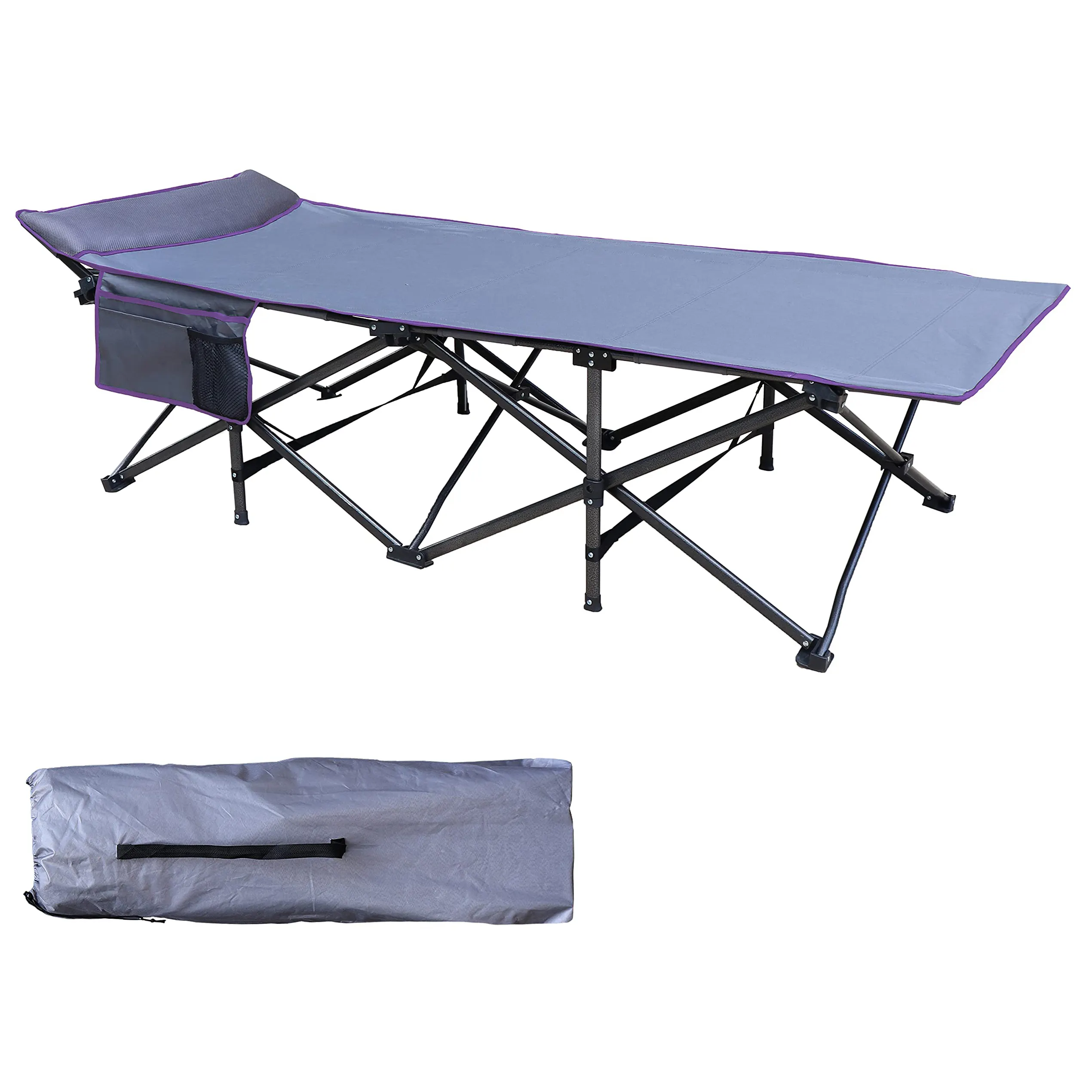 LARIBON Outdoor Camping Folding Bed Ultra light Portable Single Camping Field Camping Office Lunch Break Bed