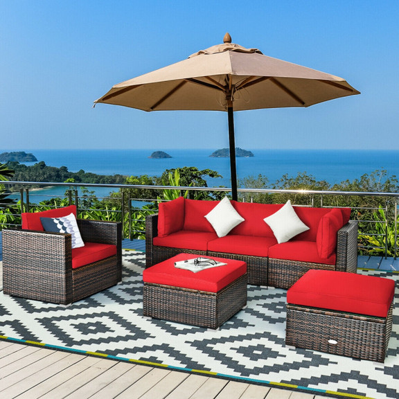 Costway 43698701 6 Pcs Patio Rattan Furniture Set ...