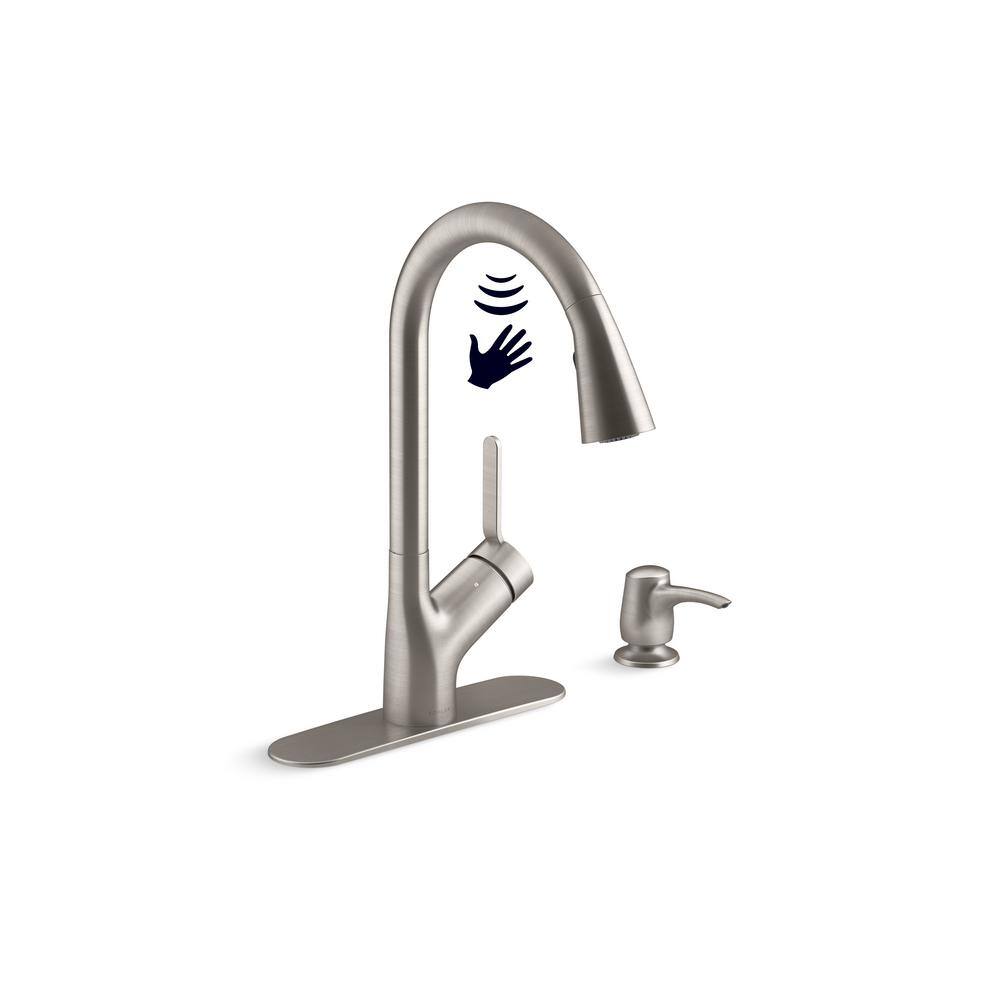 KOHLER Setra Single-Handle Touchless Pull-Down Sprayer Kitchen Faucet in Vibrant Stainless K-R22898-SD-VS