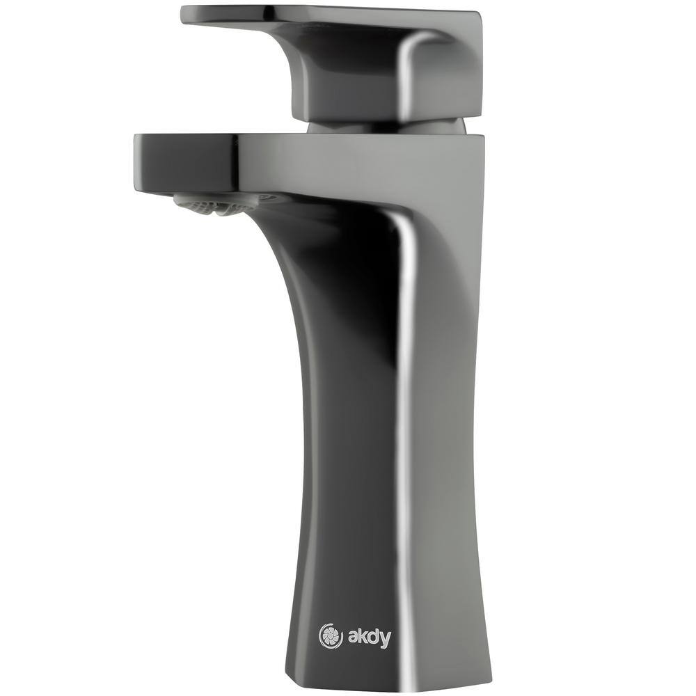 AKDY Single Hole Single-Handle Bathroom Faucet in Brushed Graphite Black BF004-6