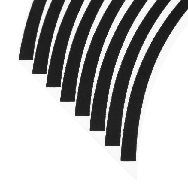 Rim Motorcycle Car Wheel Rim Sticker Tape Strip Accessory Black 16 Pcs