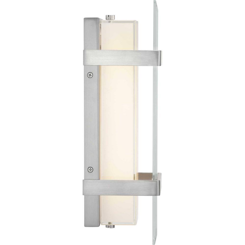 Progress Lighting Miter LED Collection Brushed Nickel 12-14 in. LED Wall Sconce P710061-009-30