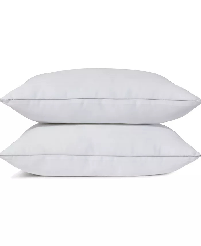 DKNY Herringbone Cotton 2 Piece Pillow Set， Standard Queen