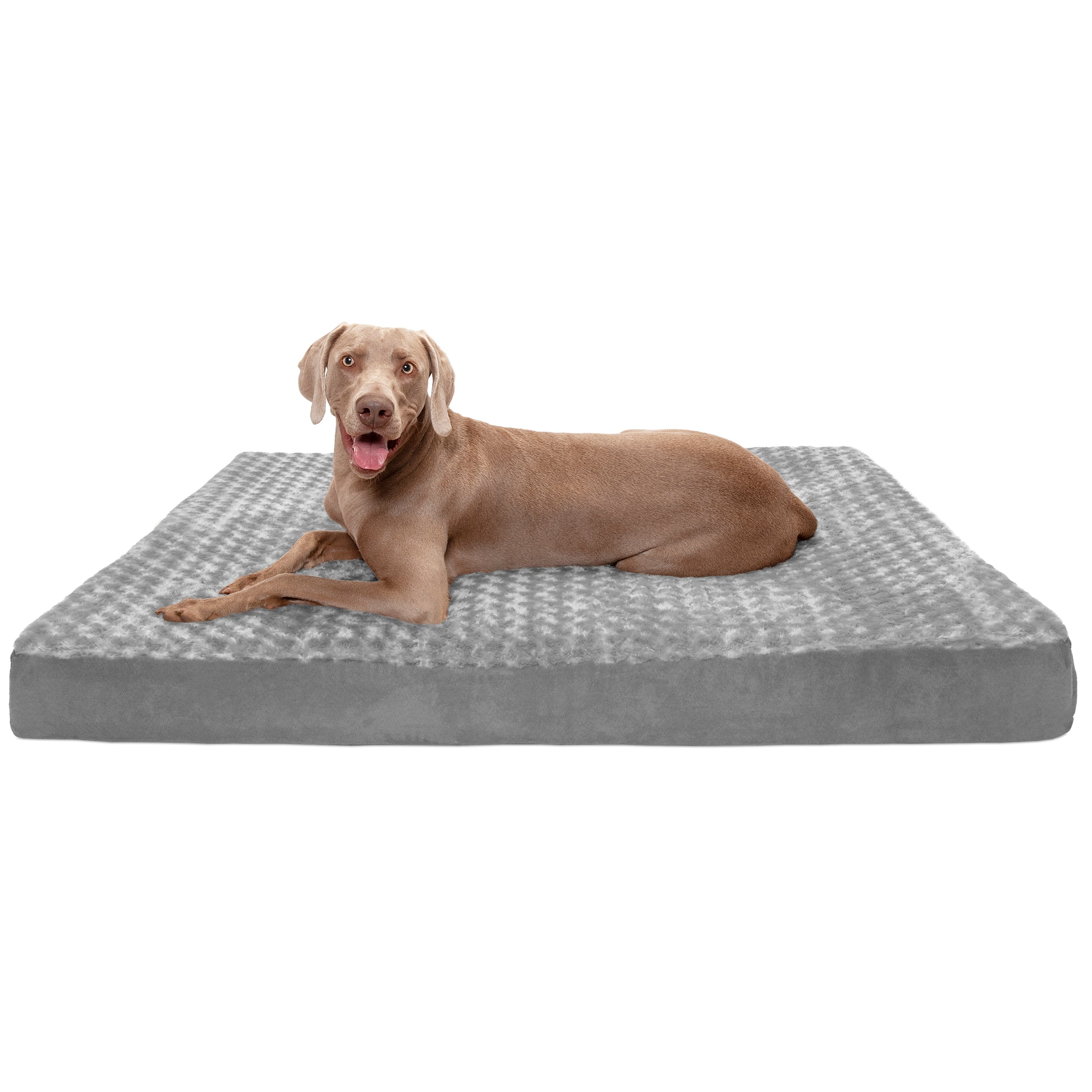 FurHaven Pet Products | Deluxe Cooling Gel Memory Foam Orthopedic Ultra Plush Mattress Pet Bed for Dogs & Cats, Gray, Jumbo Plus