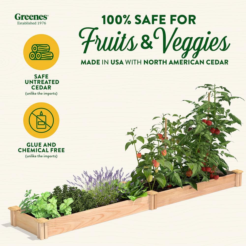 Greenes Fence 16 in. x 8 ft. x 5.5 in. Premium Cedar Raised Garden Bed RC16966P