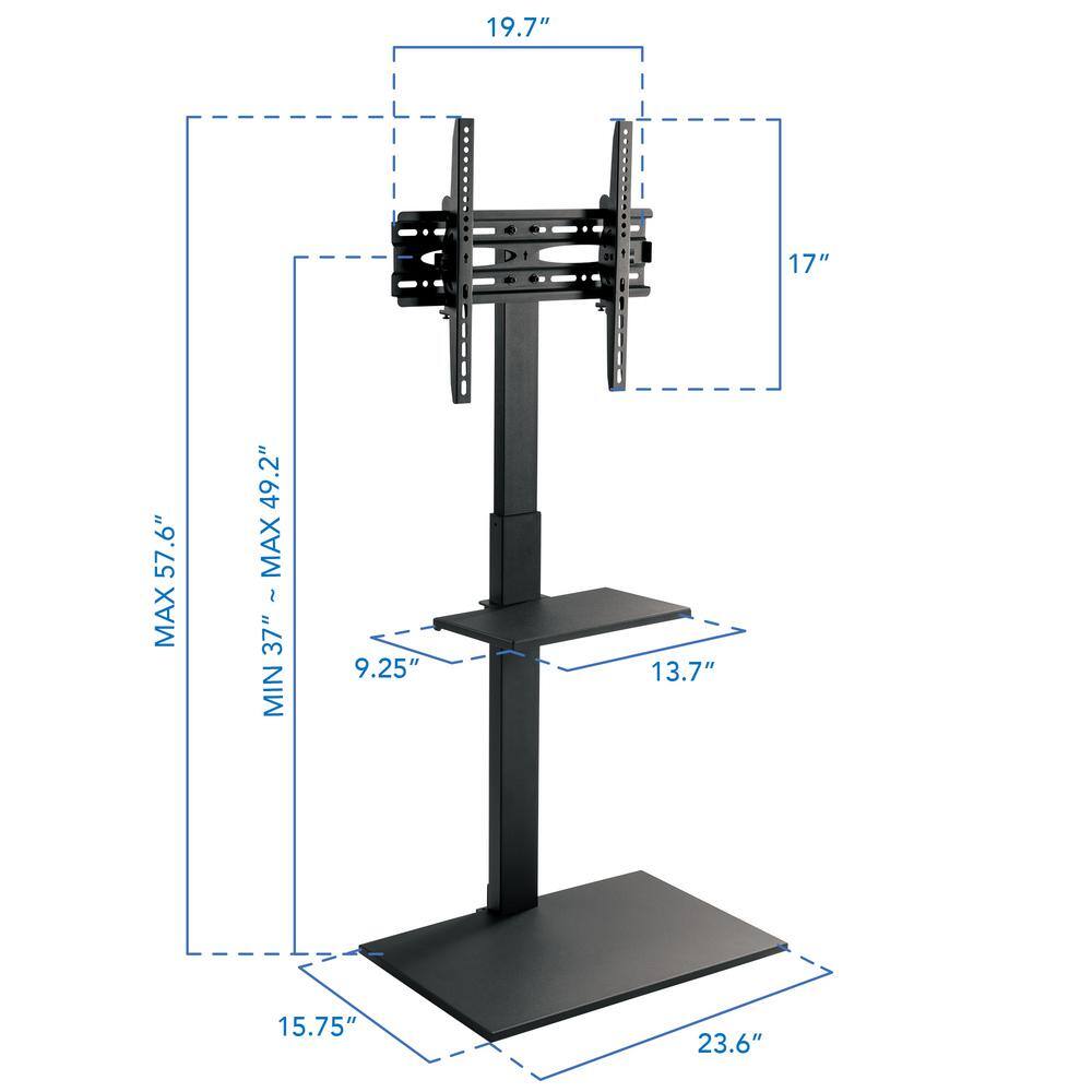 MOUNT-IT! mount-it! Height Adjustable TV Stand with Shelf for 23 in. and to 55 in. MI-1877