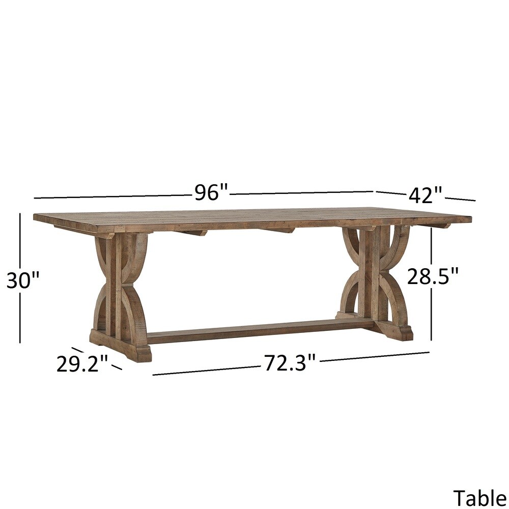 Paloma Reclaimed Wood Rectangular Dining Set with Cream Cotton Chairs by iNSPIRE Q Artisan