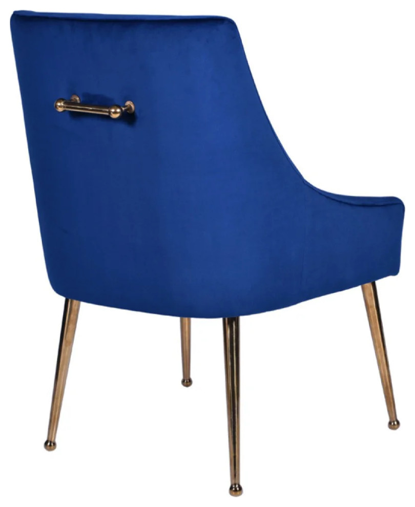 Leighton Modern Blue Velvet and Gold Dining Chair  Set of 2   Contemporary   Dining Chairs   by Virgil Stanis Design  Houzz