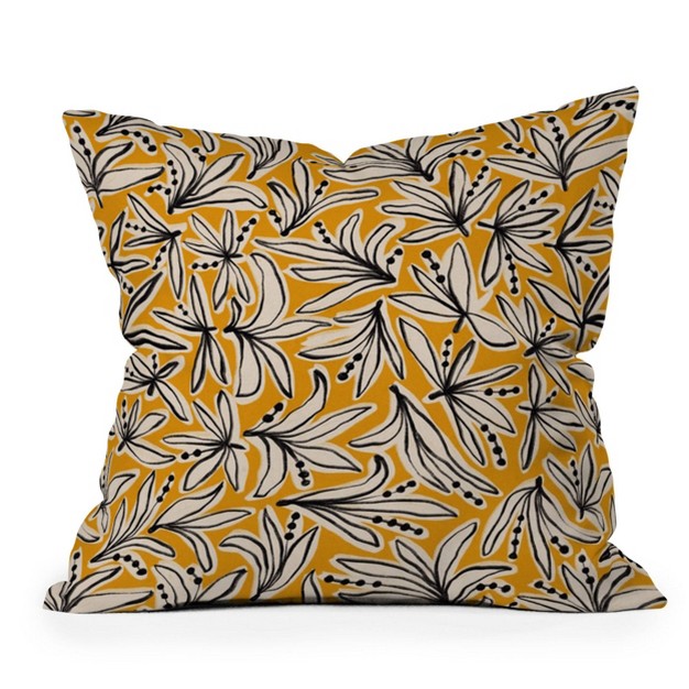 Alisa Galitsyna Lily Flower Outdoor Throw Pillow Yellow Deny Designs