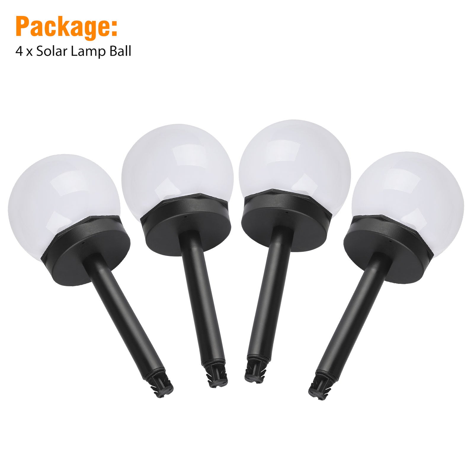 4pcs Outdoor Solar Lights Ball Lamp, TSV IP55 Waterproof LED Path Light with Auto On/Off Light Sensor, Solar Landscape Lighting for Yard Patio Walkway Pathway Garden, White