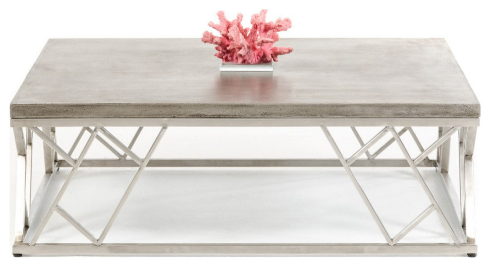 Andrick Modern Concrete Coffee Table   Contemporary   Coffee Tables   by Rustic Home Furniture Deco  Houzz