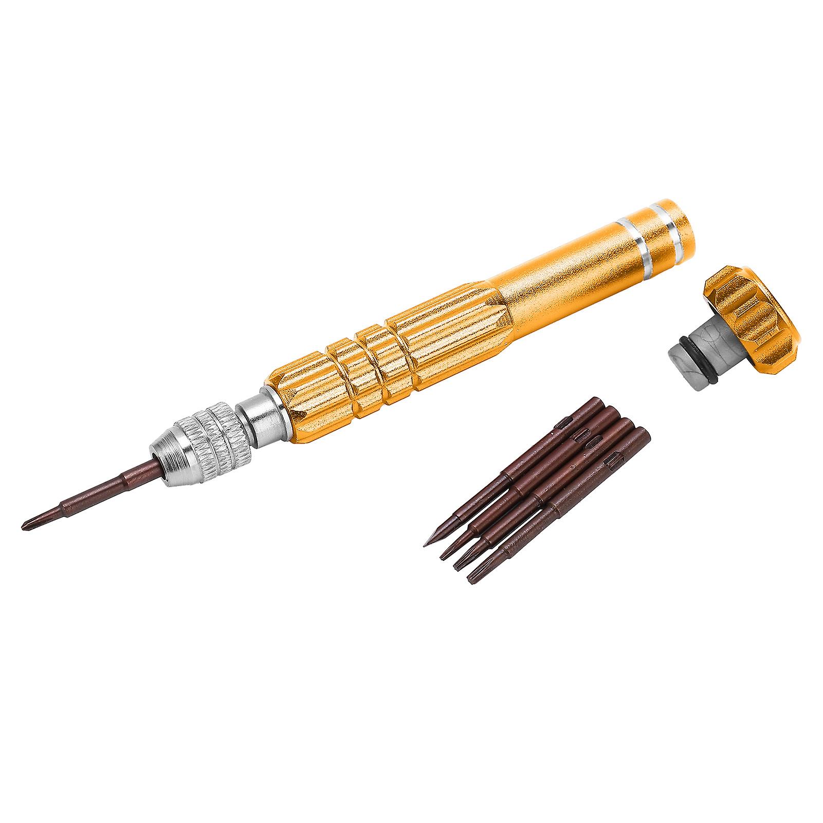 5in1 Screwdriver Aluminum Alloy Hardware Tools For Watch Jewelry Phone Maintenancegolden