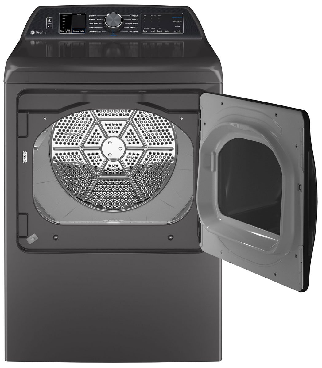 GE Profile 7.4 Cu. Ft. Diamond Gray Smart Gas Dryer With Sanitize Cycle And Sensor Dry