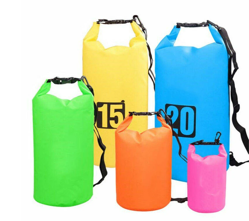 Custom PVC Roll Up Floating Ocean Beach Pack Bag Waterproof Dry Bag Backpack Transparent Bucket Bag