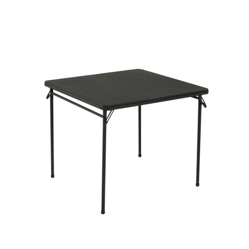 Cosco 34 in. Black Vinyl Top Folding Card Table 14696BLK1E