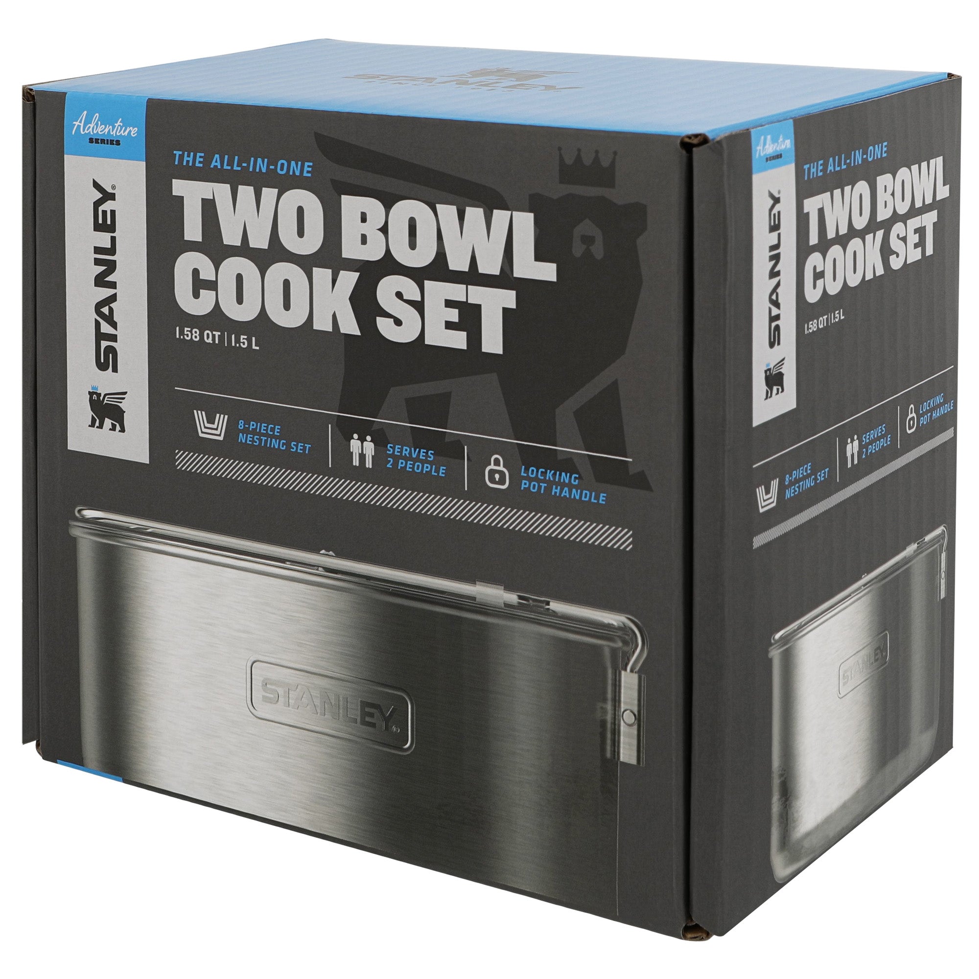 Stanley Adventure All-in-One Two Bowl Camp Cook Set - Stainless Steel