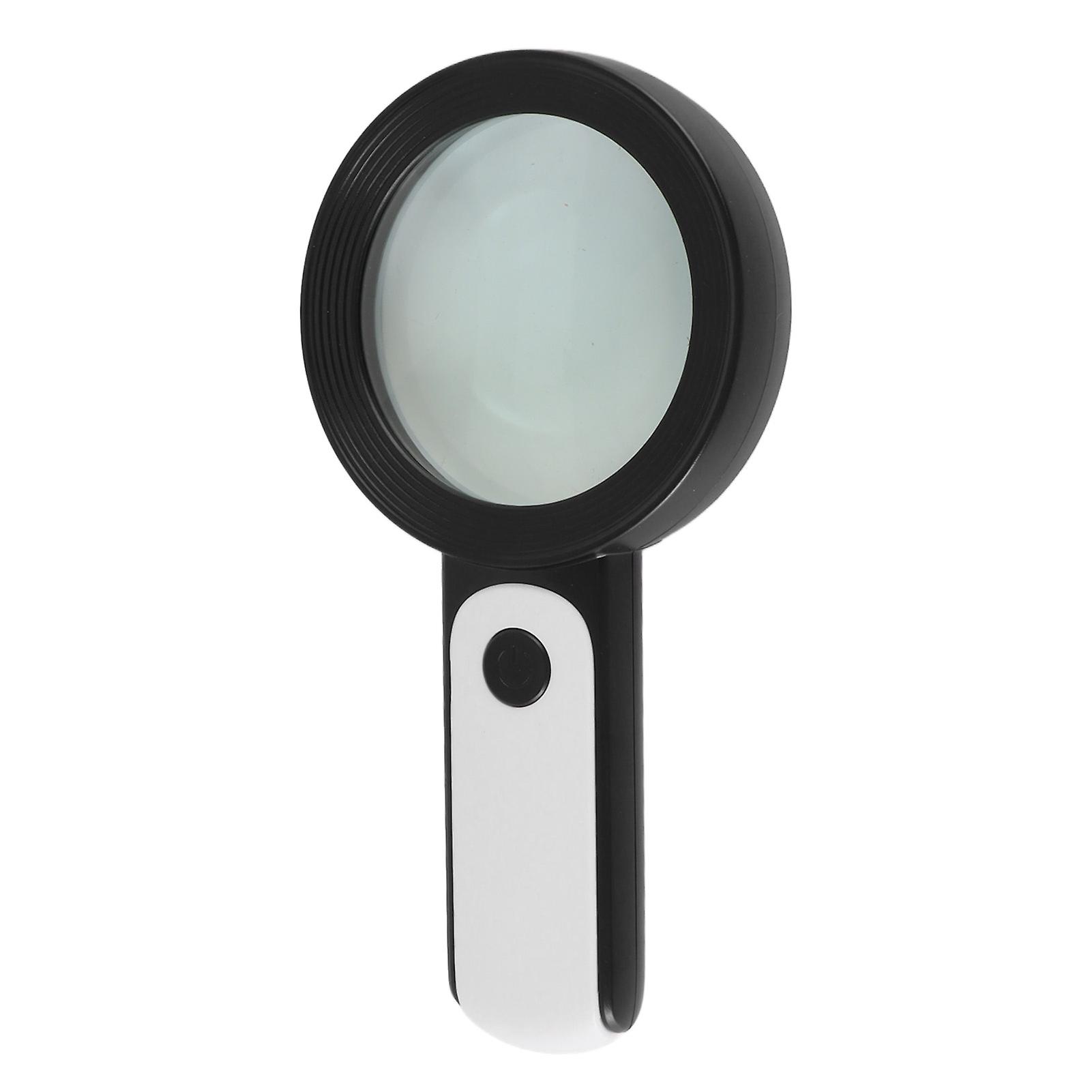 Magnifying Glass with Light 30X 18 LED Handheld Lighted Magnifier with 3 Lighting Mode for Seniors Reading Inspection Black and White