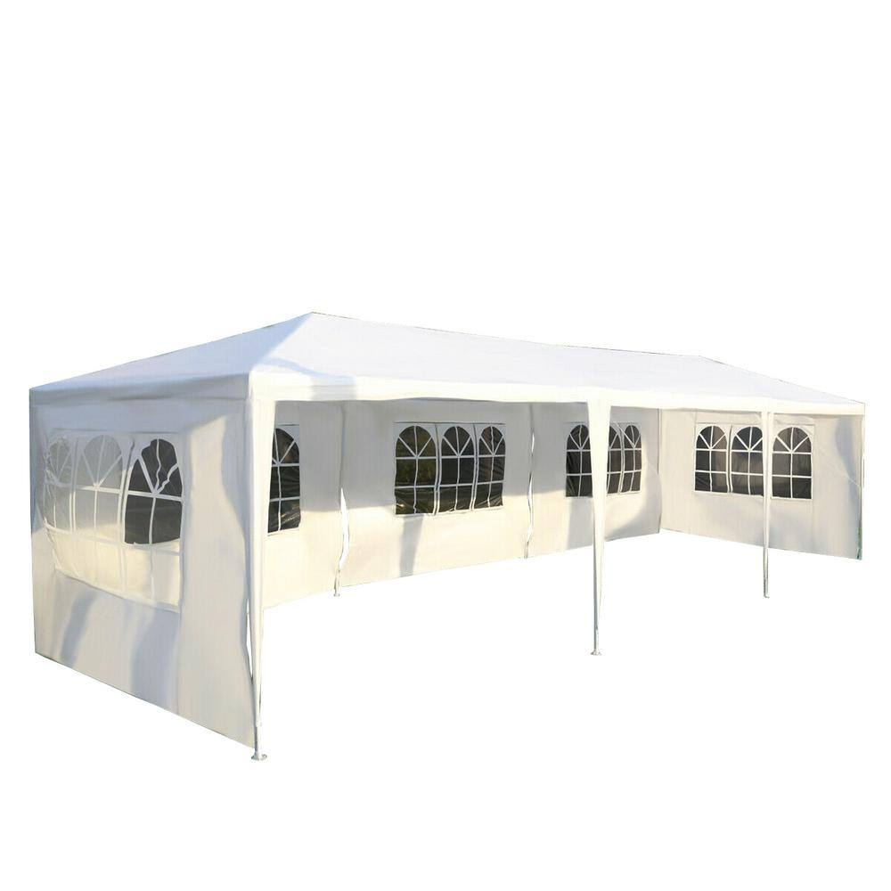 10 ft. x 30 ft. White Outdoor Party Wedding 5 Sidewall Tent Canopy Gazebo CS-OP3935WH