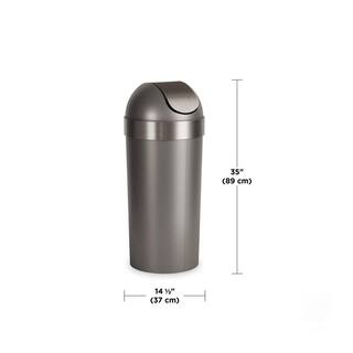 Swing-Top 16.5-Gal. Kitchen Trash Large Garbage Can for Indoor Outdoor or Commercial Use Pewter PU7MQG9N1Y