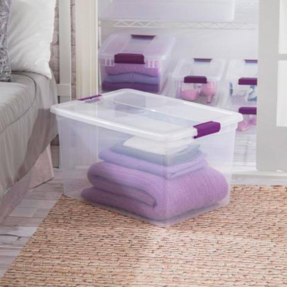 Sterilite 66 Qt. Latching Handle Storage Container in Nesting Clear (6-Pack) 6 x 17571706